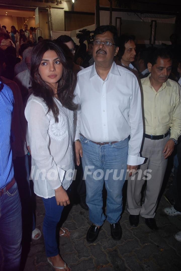 Priyanka Chopra at Mona Kapoor's prayer meet in Mumbai. .