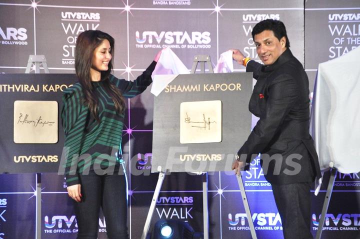 Kareena, Randhir and Madhur unveil UTVSTARS' 'Walk Of The Stars'