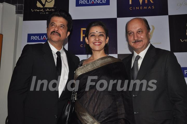 Anil Kapoor, Manisha Koirala and Anupam Kher at premiere of film Parinda at PVR