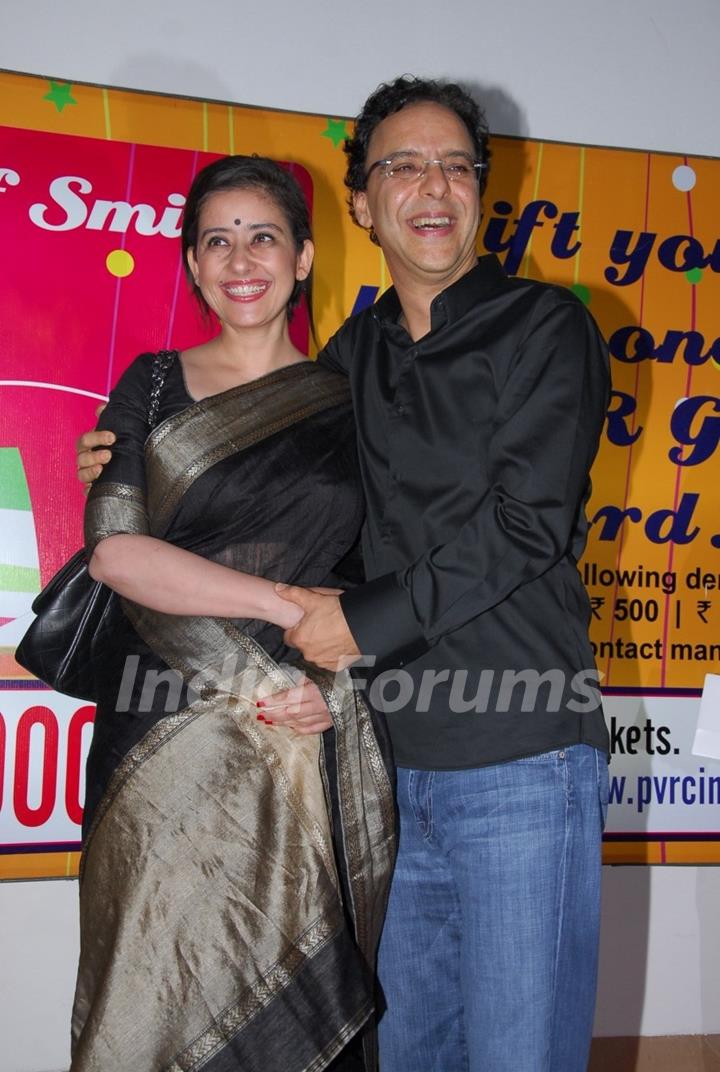 Vidhu Vinod Chopra and Manisha Koirala at premiere of film Parinda at PVR