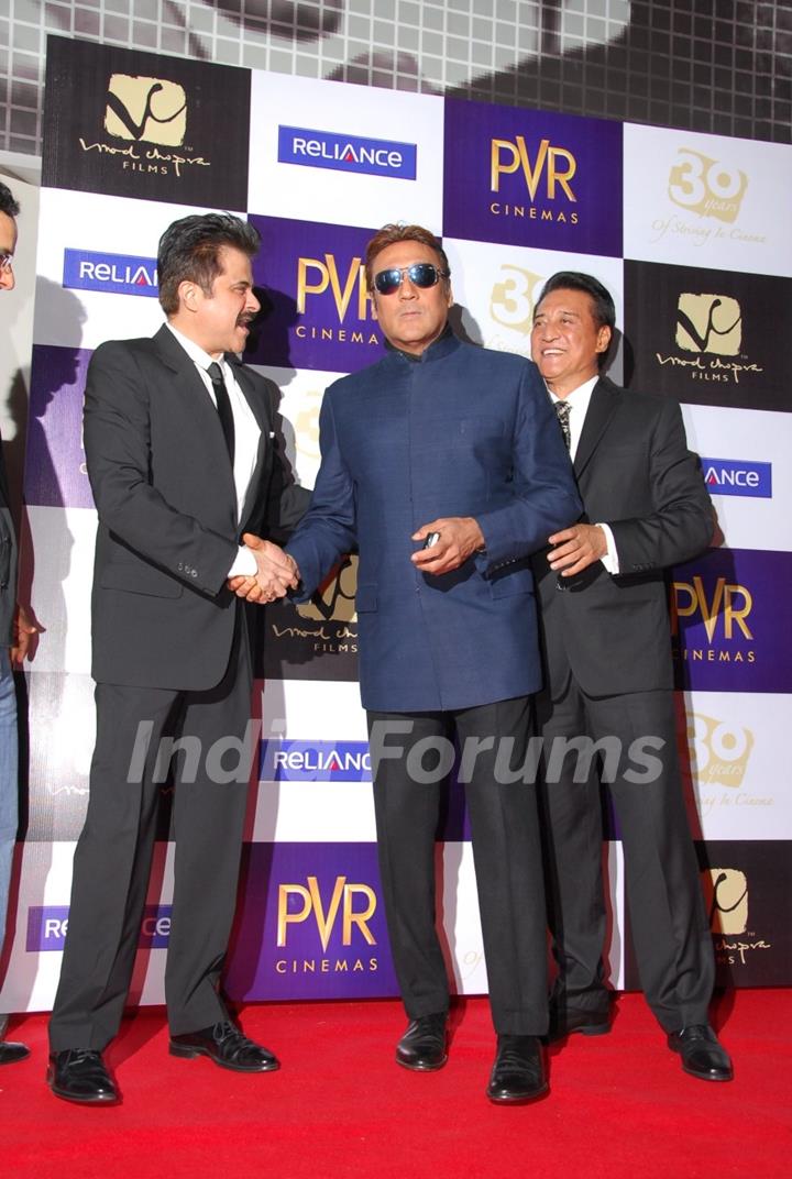 Anil Kapoor,Jackie Shroff and Danny Denzongpa at premiere of film Parinda at PVR