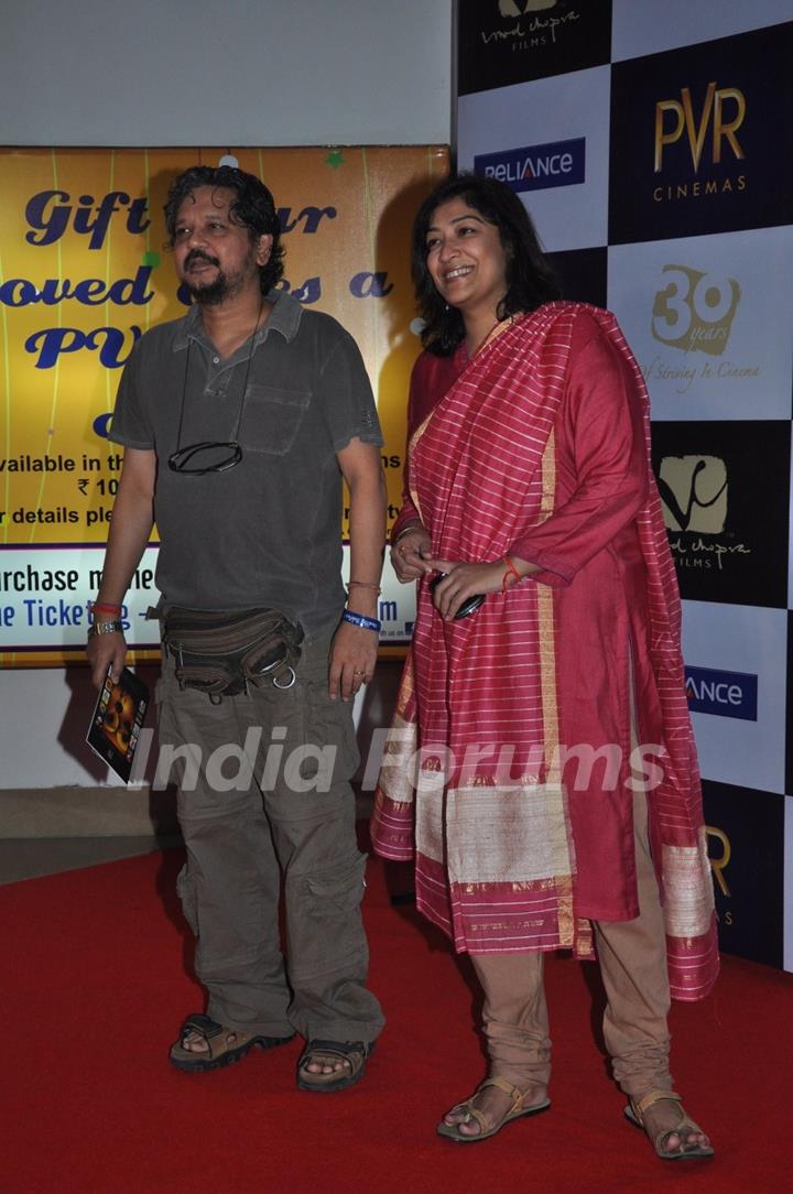 Amole Gupta with wife Deepa Bhatia at premiere of film Parinda at PVR