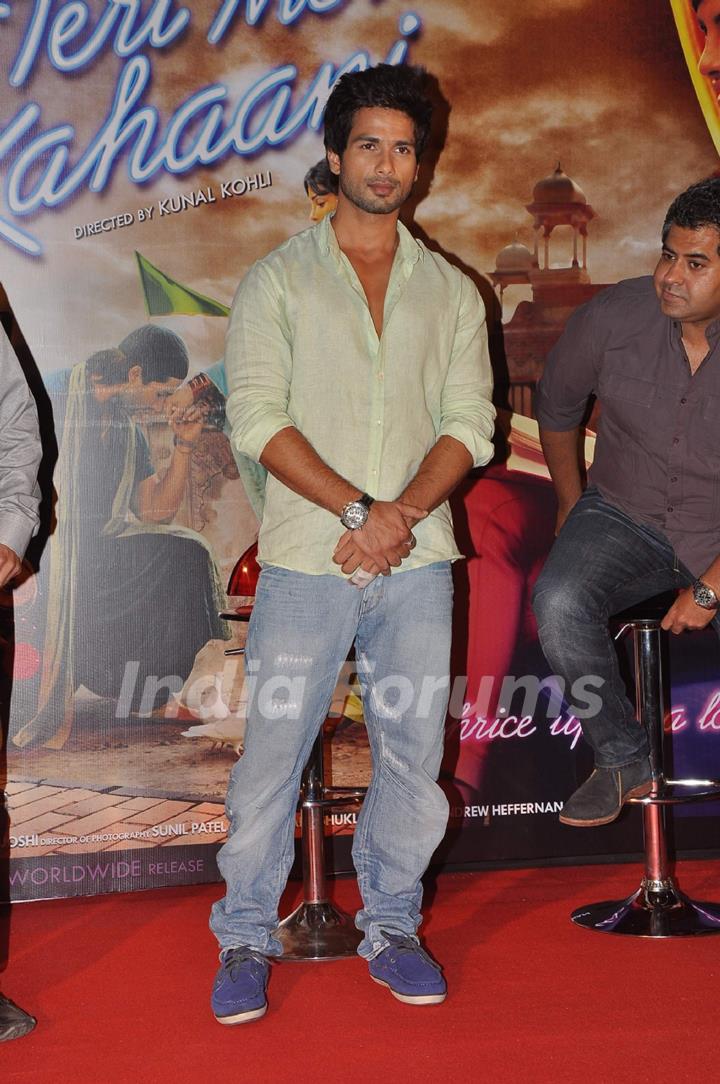 Shahid at Teri Meri Kahani theatrical trailor launch, Cinemax in Mumbai. .