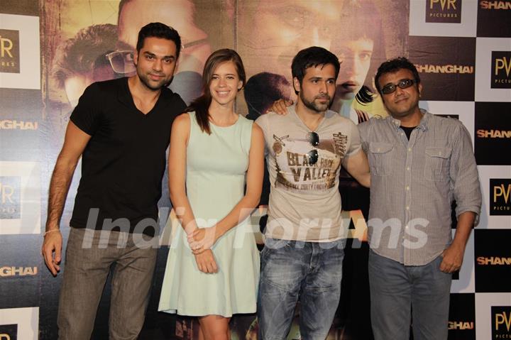 Abhay Deol, Kalki Koechlin, Dibakar Banerjee and Emraan Hashmi at First look launch of 'Shanghai'