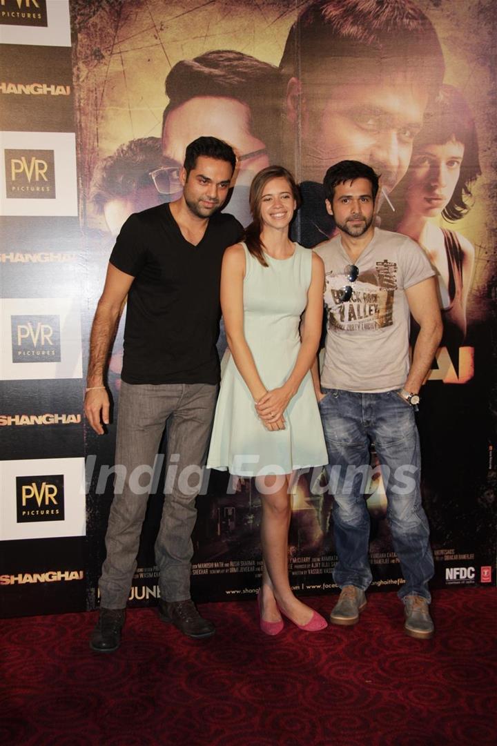 Abhay Deol, Kalki Koechlin and Emraan Hashmi at First look launch of 'Shanghai'