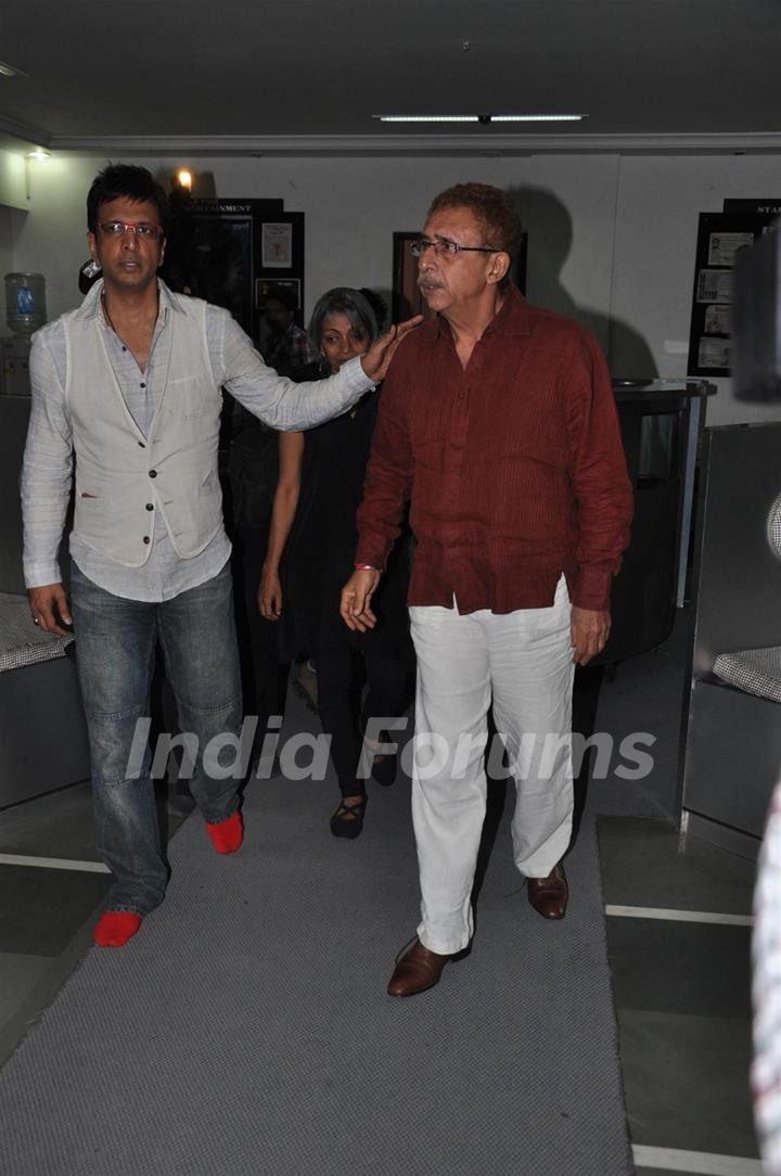 Naseeruddin Shah and Jaaved Jaaferi at 'The Rat Race' screening