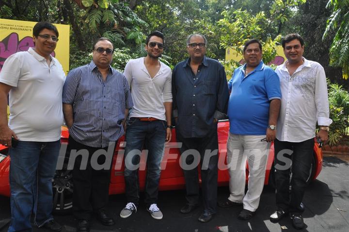 David Dhawan, Boney Kapoor, Jackky Bhagnani, Vashu Bhagnani during the Mahurat of “Ajab Gazabb Love”