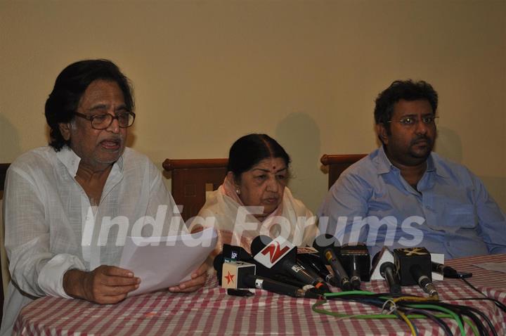 Lata Mangeshkar during a Press Conference to announce 'Deenanath Mangeshkar Puraskar Awards'