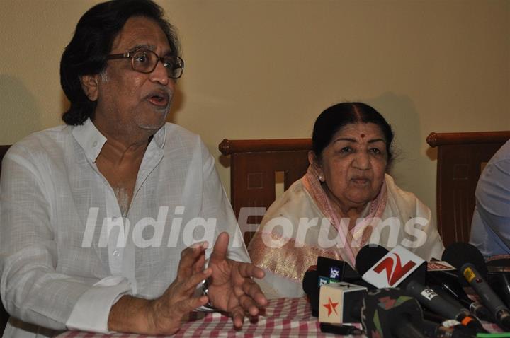 Lata Mangeshkar during a Press Conference to announce 'Deenanath Mangeshkar Puraskar Awards'