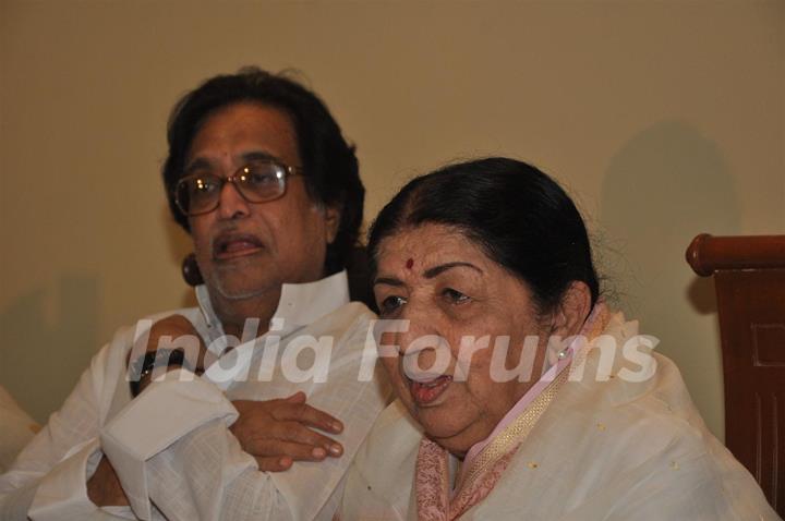 Lata Mangeshkar during a Press Conference to announce 'Deenanath Mangeshkar Puraskar Awards'