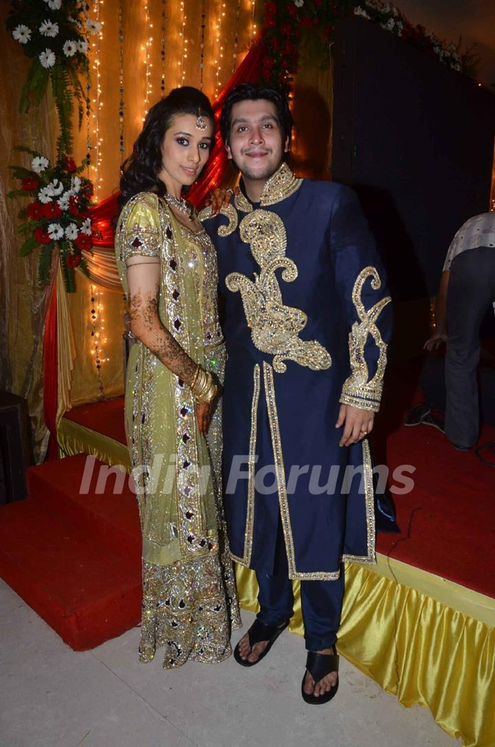 Taneesha Verma with Bappa Lahiri at their sangeet ceremony held last night