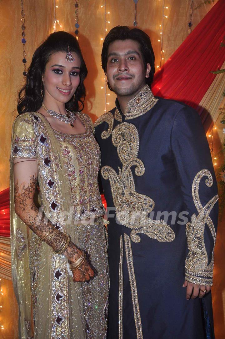 Taneesha Verma with Bappa Lahiri at their sangeet ceremony held last night