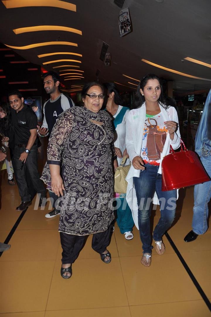 Sania Mirza with Shoaib Malik snapped at Cinemax in Andheri, Mumbai