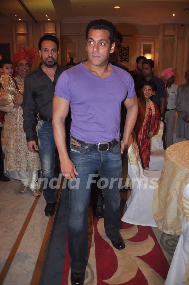 Salman Khan at Bappa Lahiri and Taneesha Verma wedding in Mumbai. .