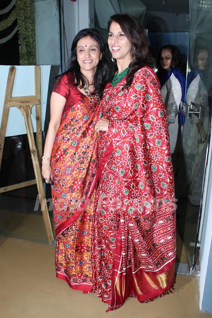 Shobha De and Soha Parekh at Soha Parekh sari book launch