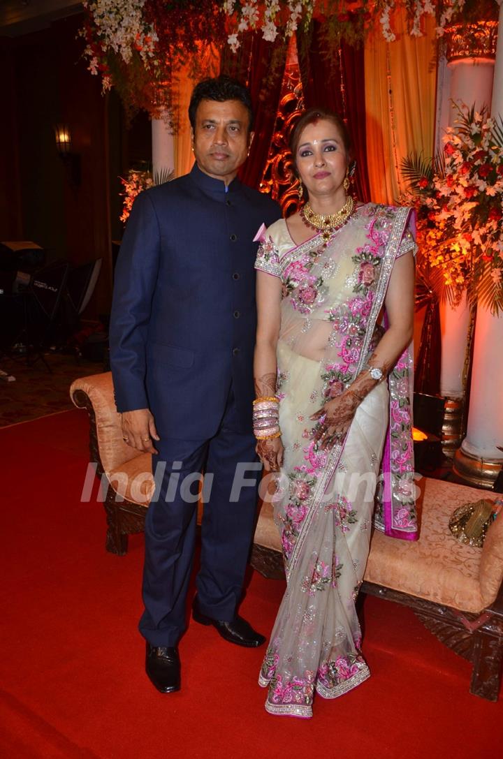 Parents of Bride Mahendra Verma & Shefali Verma at Bappa Lahiri and Taneesha Verma Wedding Reception