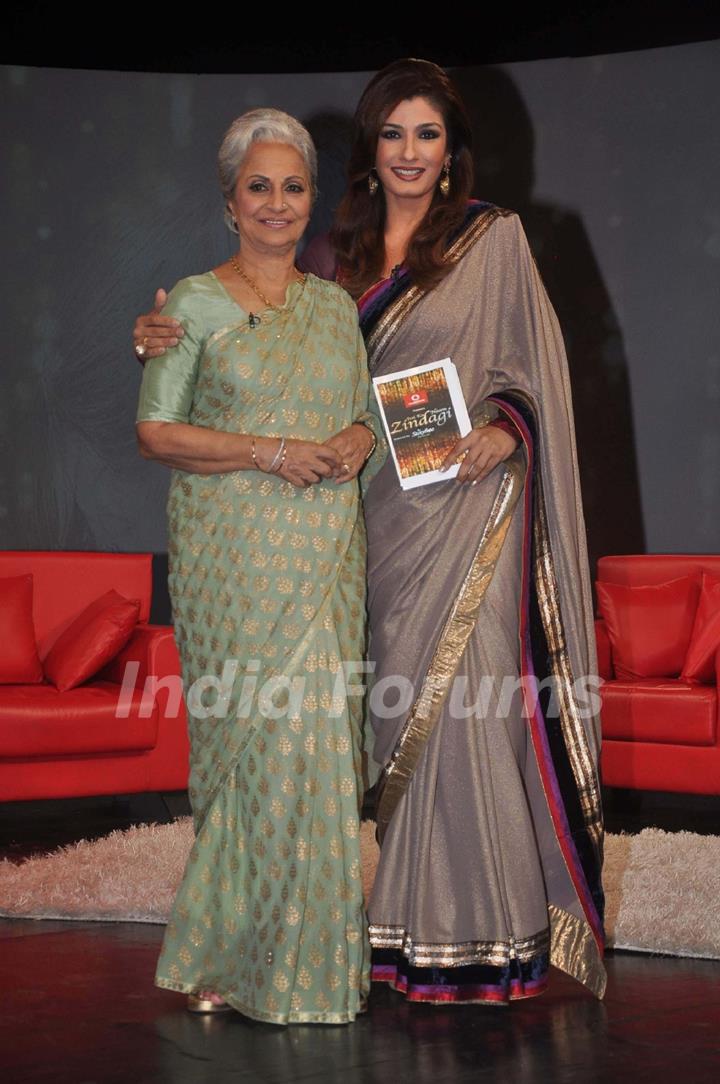 Waheeda Rehman and Raveena Tandon at NDTV chat show