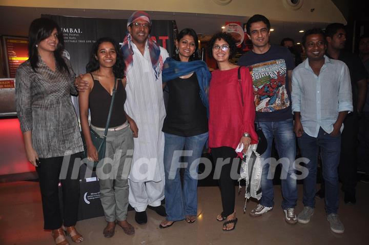 Javed Jaffrey, Kiran Rao,Sanjay Suri & Nandita Das at The Rat Race film premiere in PVR