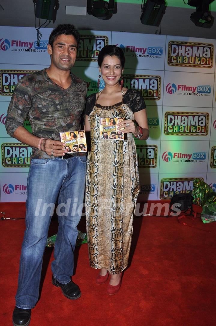 Payal Rohatgi with her boyfriend Sangram Singh at  Dham Chaukdi album launch in Andheri, Mumbai