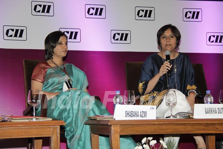 Shabana Azmi and Barkha Dutt at CII Organizes “New Indian Woman” Summit in Mumbai