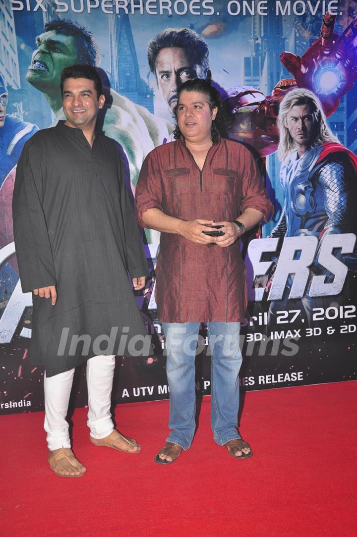 Siddharth Roy Kapoor and Sajid Khan at Avengers Premiere At PVR Juhu, Mumbai