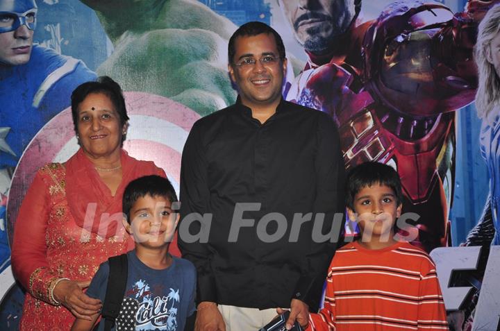 Chetan Bhagat at Avengers Premiere At PVR Juhu, Mumbai