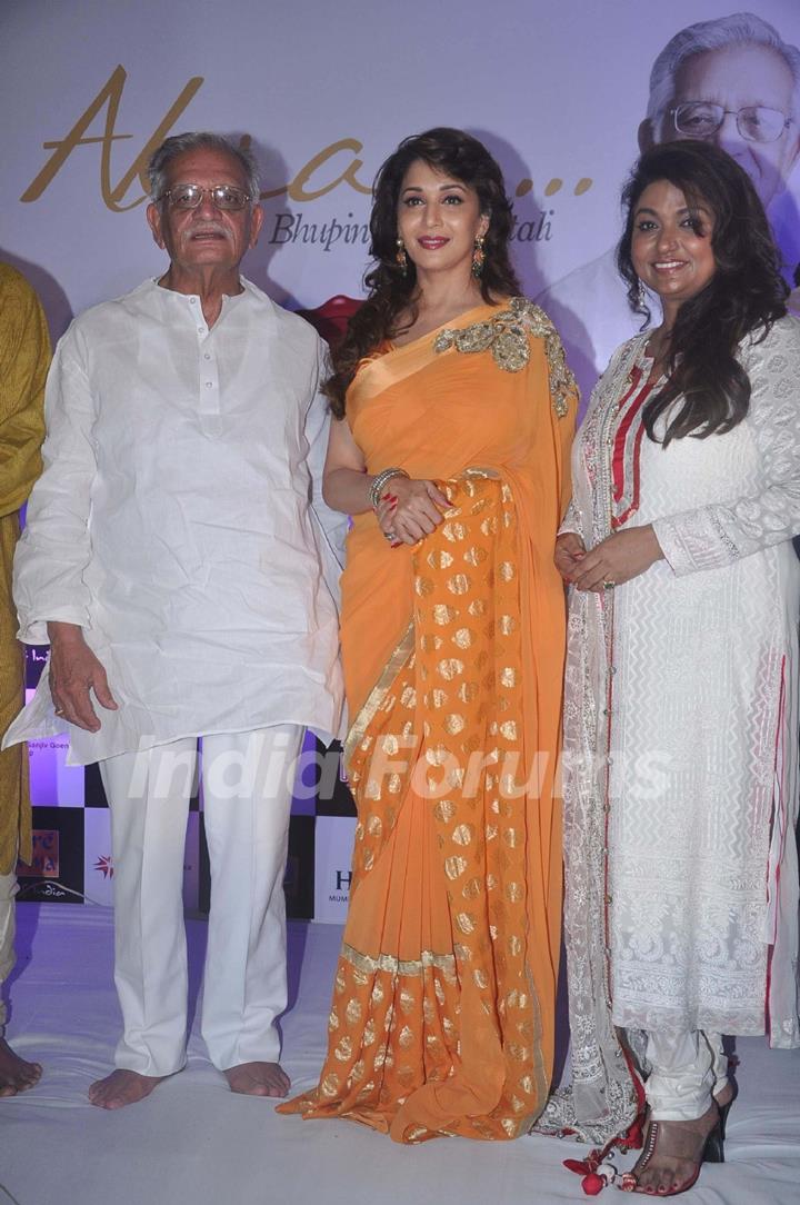 Madhuri Dixit, Mitali Singh and Gulzar at the launch of Gulzar's Album 'Aksar'