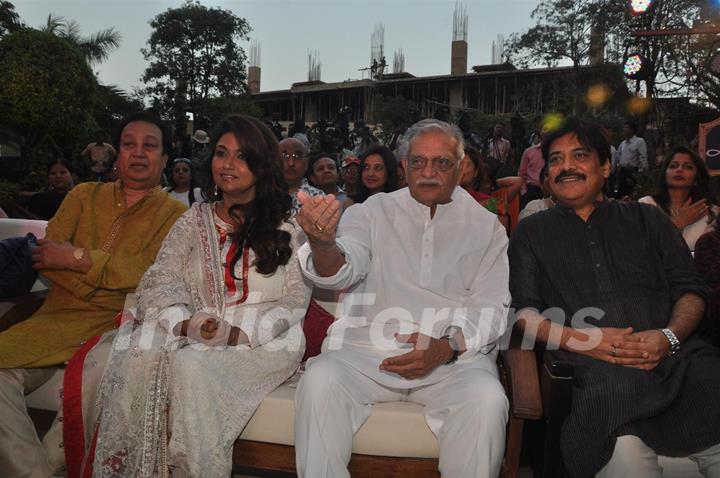 Bhupinder Singh, Mitali Singh and Gulzar at Launch of Bhupinder-Mitali Singh-Gulzar's album 'Aksar'