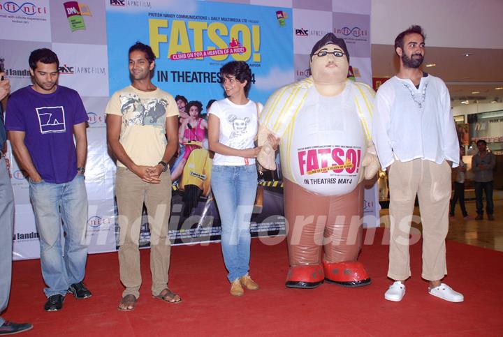 Neil Bhoopalam, Purab Kohli, Gul Panag and Ranvir Shorey at Fatso film promotions at Cinemax