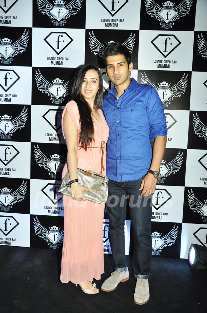 Actor Sameer Dattani with a friend at the launch party of F Lounge