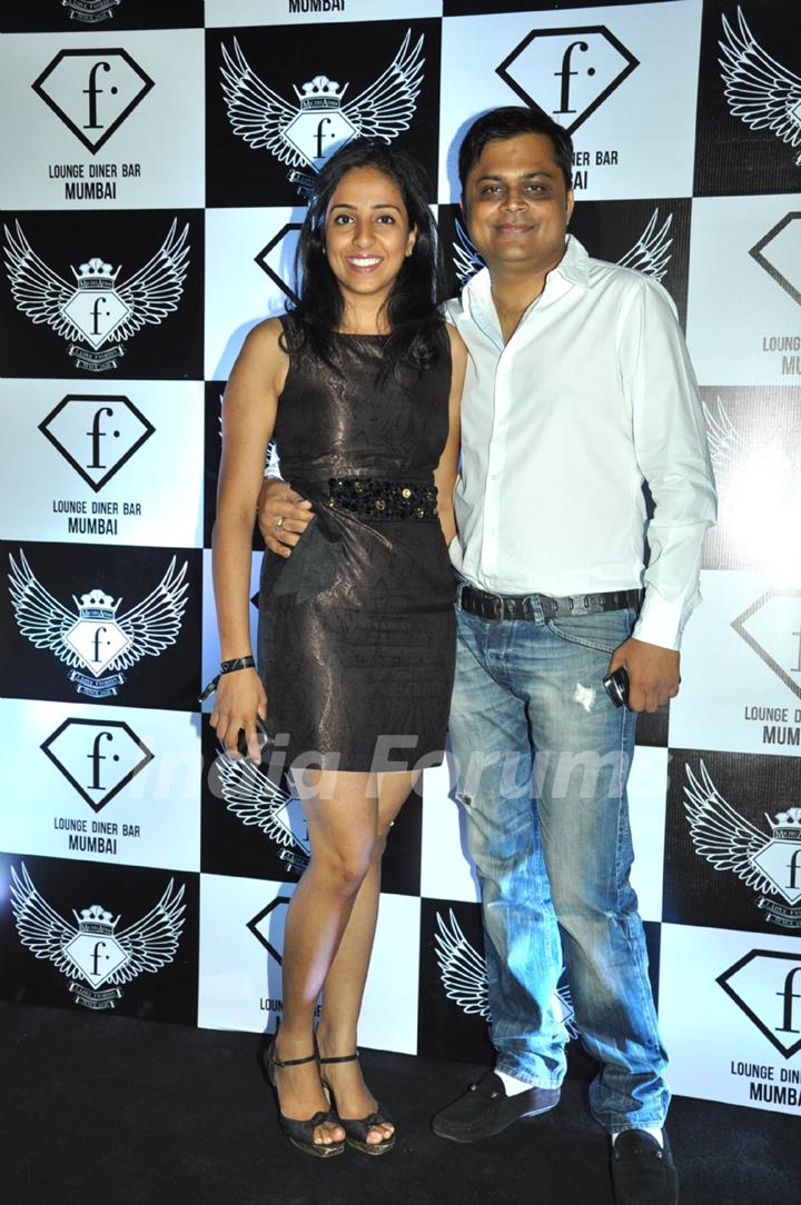 Niveditaa Saboo with husband Badal at the launch party of F Lounge