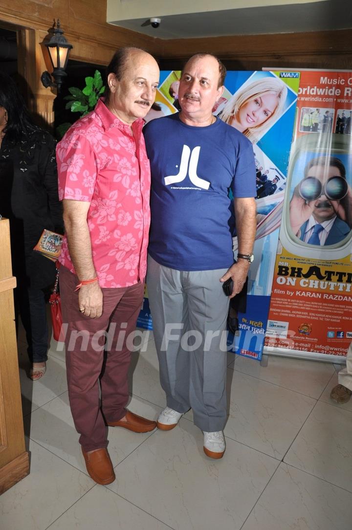 Anupam Kher with Bhairavi Goswami at film Bhatti on Chutti music launch in Mumbai