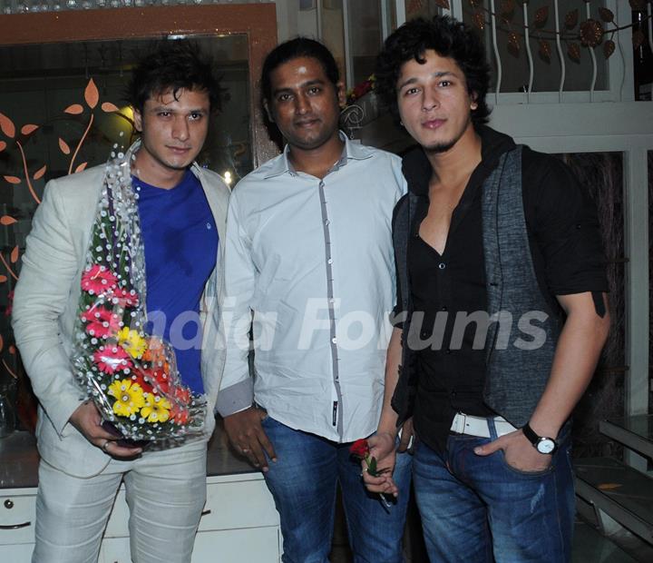 Sufzal Saleem, Sanjeev Reddy (director) and Himanshu Bhatt at Sufzal Saleem's birthday bash