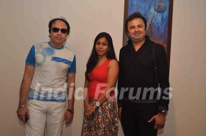 Cast promoting upcoming film ‘BANDOOK’ at a Painting Exhibition