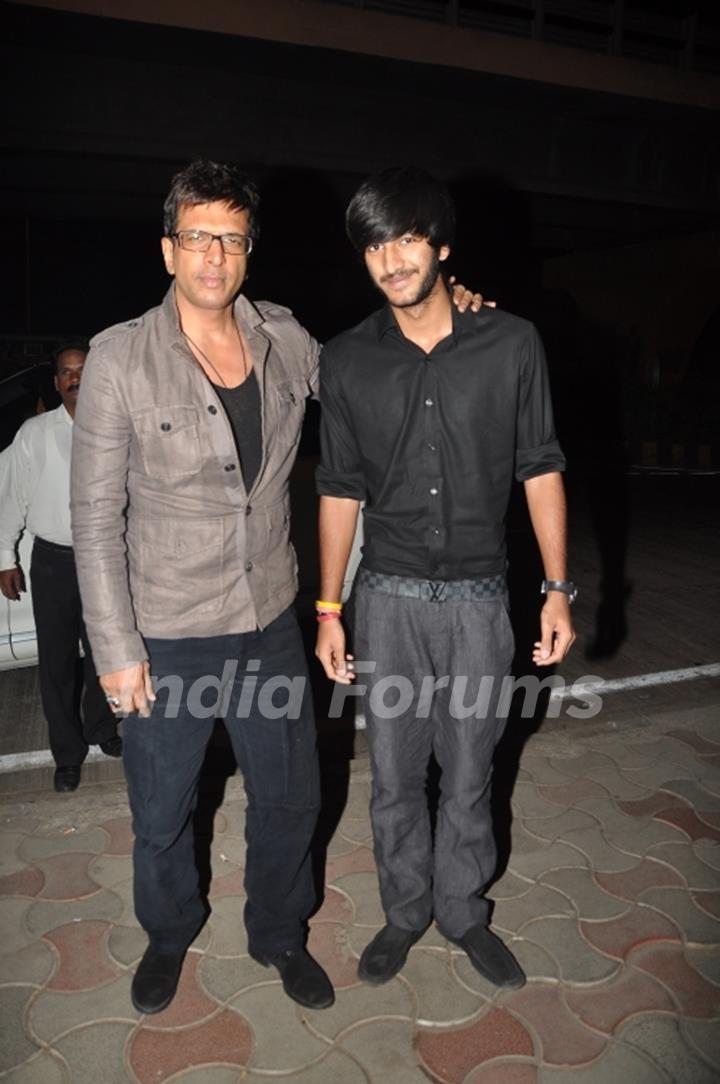 Javeed Jaffrey with son Meezan Jaffrey at Success Party for The Forest