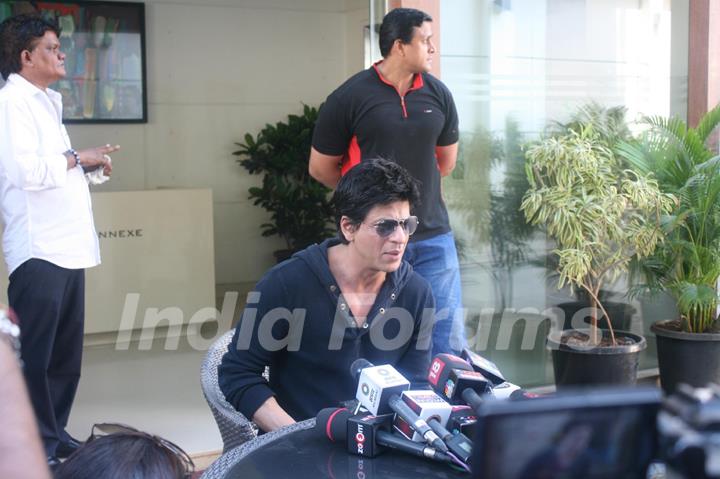 Shah Rukh Khan holds press conference at his bungalow Mannat