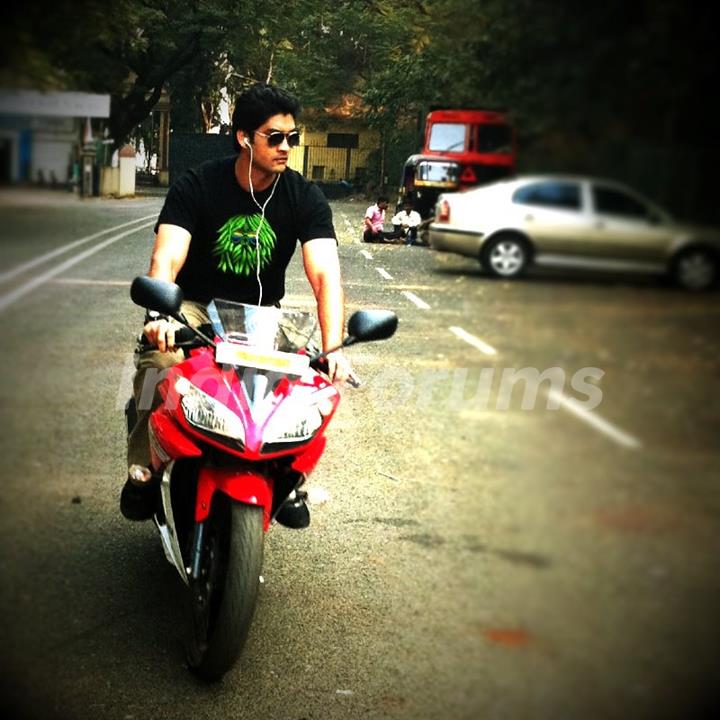 Aditya Redij on bike