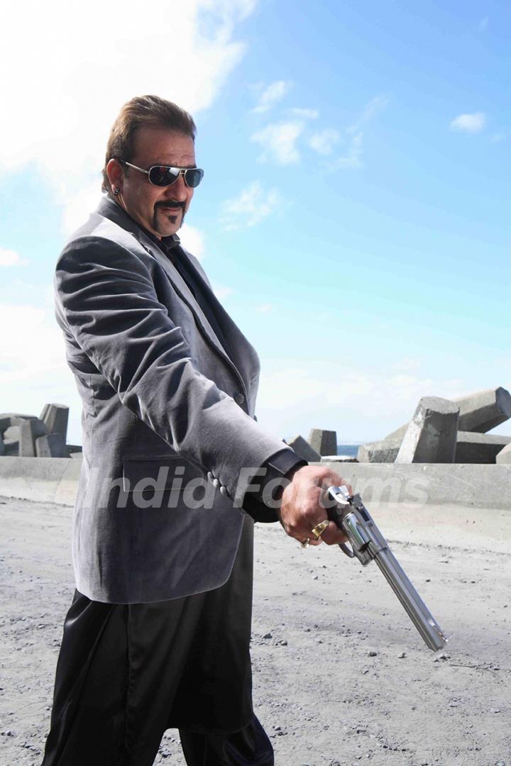Sanjay Dutt with a rifle