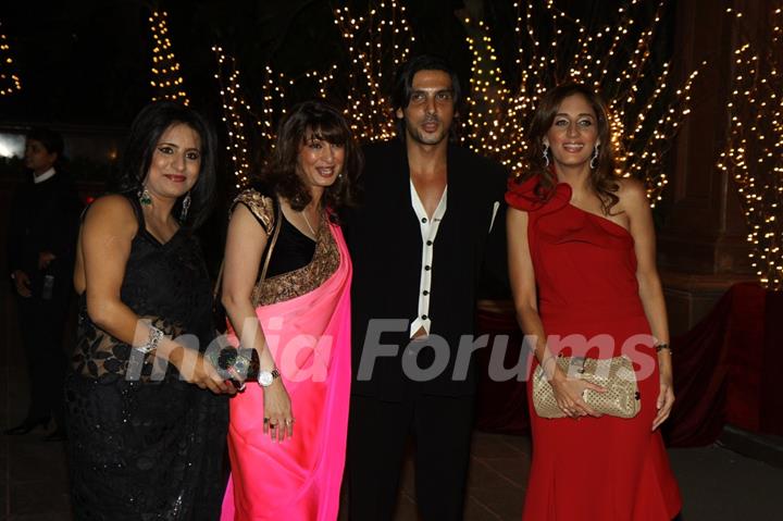 Zayed Khan with sister Farah Khan Ali and Sunanda Pushkar at Karan Johar's 40th Birthday Party