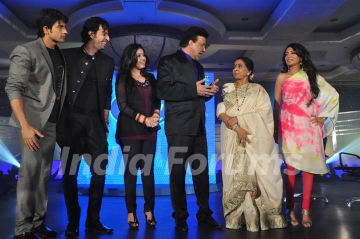 Hussain,Salim Merchant,Sunidhi,Anu Malik,Asha Bhosle at Launch of Sony's sixth season of Indian Idol