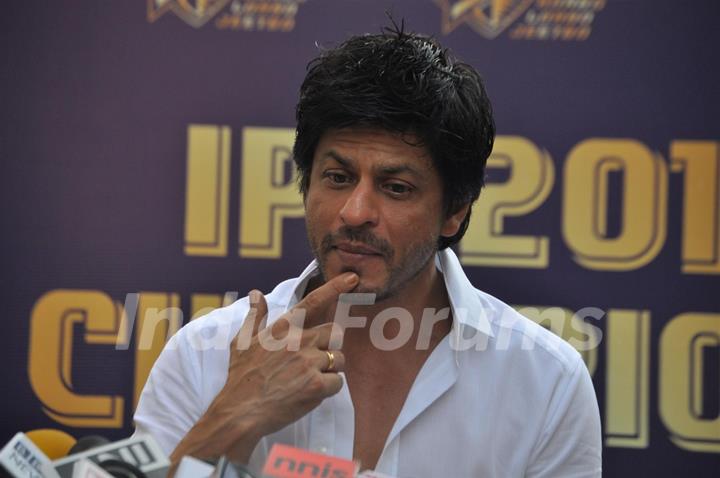 Shah Rukh Khan's press conference after KKR's victory in Indian Premiere League T20 at the IPL Season 5