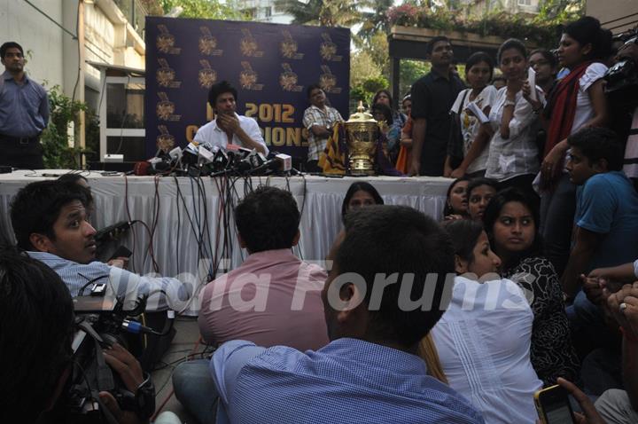 Shah Rukh Khan's press conference after KKR's victory in Indian Premiere League T20 at the IPL Season 5