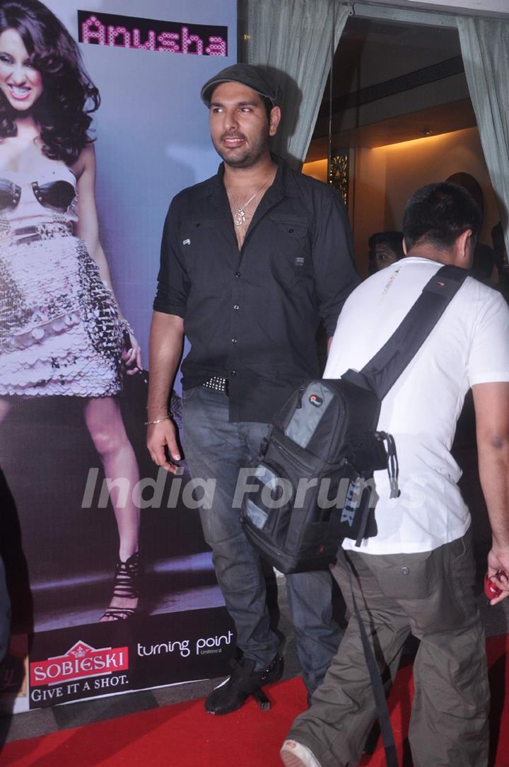 Cricketer Yuvraj Singh during Anusha Dandekar's  album launch 'Better Then Your EX' in Tryst, Mumbai. .