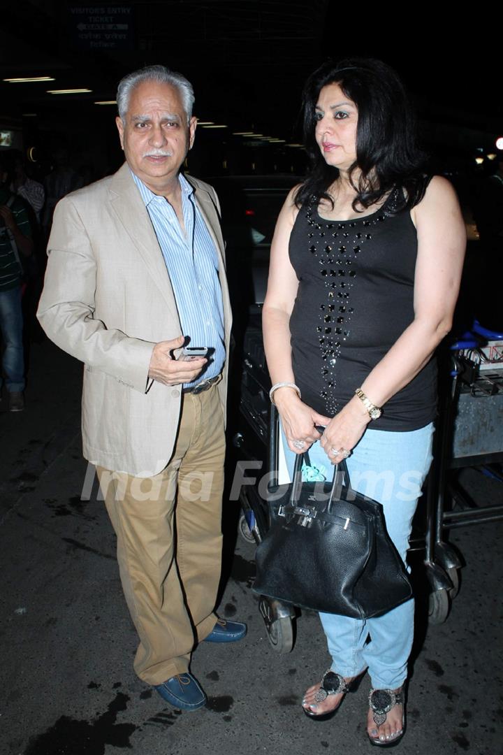 Kiran Juneja and Ramesh Sippy at International Airport leave for IIFA