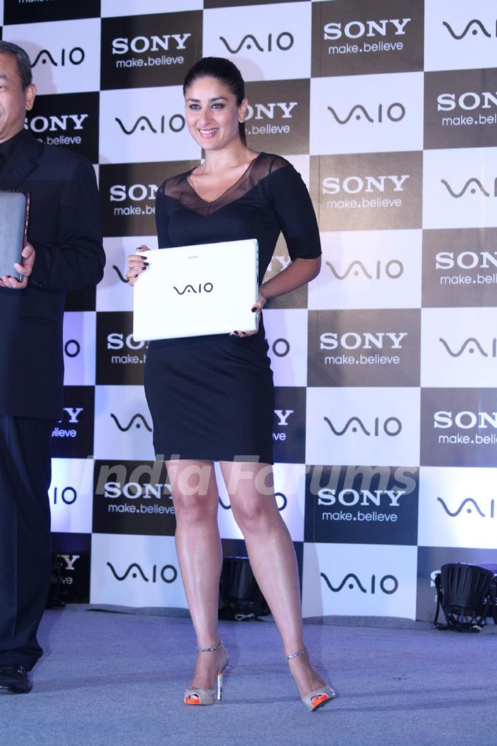 Bollywood actress Kareena Kapoor launches new range of Sony Vaio laptops at J W Marriott. .