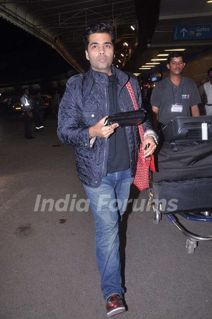 Bollywood  filmmaker Karan Johar leave for London at International Airport. .