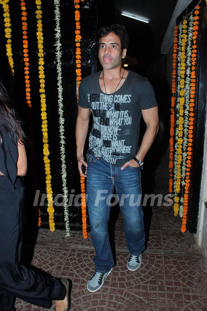 Bollywood actor Tusshar Kapoor at Ekta Kapoor's Birthday Bash at her residence in Juhu, Mumbai. .