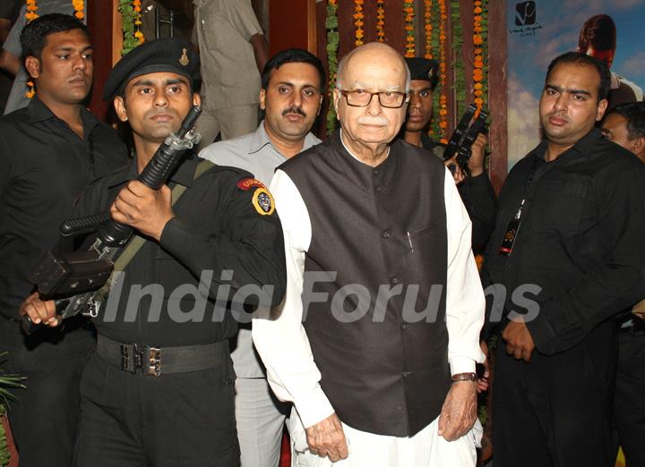 BJP Leader L.K Advani comming out after waching film 'Farrari Ki Sawaari', at a cinema theater in old Delhi, Tuesday Night