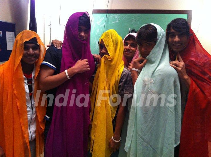 Shantanu with D3 boys for a song sequence