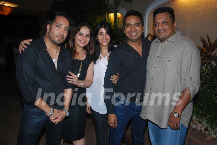 Mika Singh, Kiran Bawa, Ekta Kapoor, Mushtaq Sheikh and Sanjay Gupta at Mika Singh's Birthday Bash